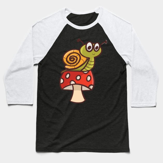 Cute snail Baseball T-Shirt by mrsmauve